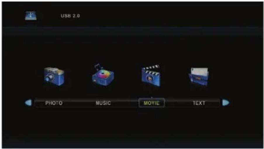 USB 2.0 PHOTO MUSIC MOVIE TEXT