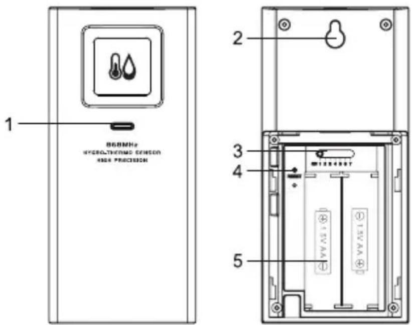 1 868MHz HYCRO,THOMO SENSOR H204 PRECISION 2 3 4 5 13V AA 13V AA