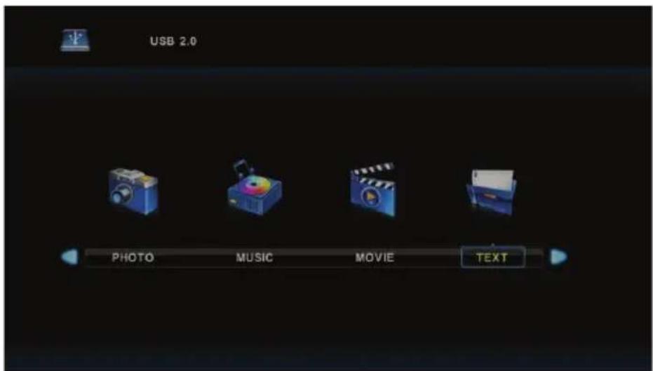 USB 2.0 PHOTO MUSIC MOVIE TEXT