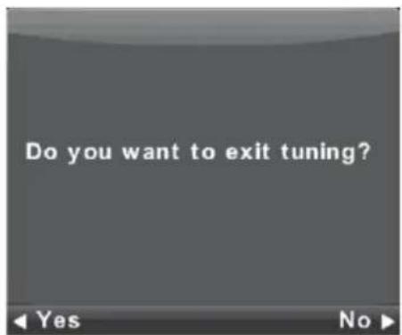 Do you want to exit tuning?