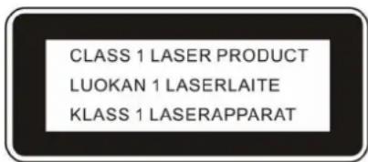 CLASS 1 LASER PRODUCT LUOKAN 1 LASERLAITE KLASS 1 LASERAPPARAT