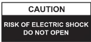 CAUTION RISK OF ELECTRIC SHOCK DO NOT OPEN