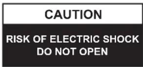 CAUTION RISK OF ELECTRIC SHOCK DO NOT OPEN