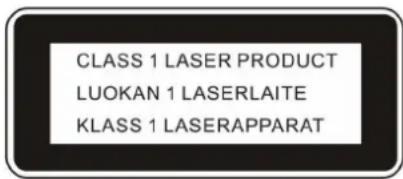 CLASS 1 LASER PRODUCT LUOKAN 1 LASERLAITE KLASS 1 LASERAPPARAT