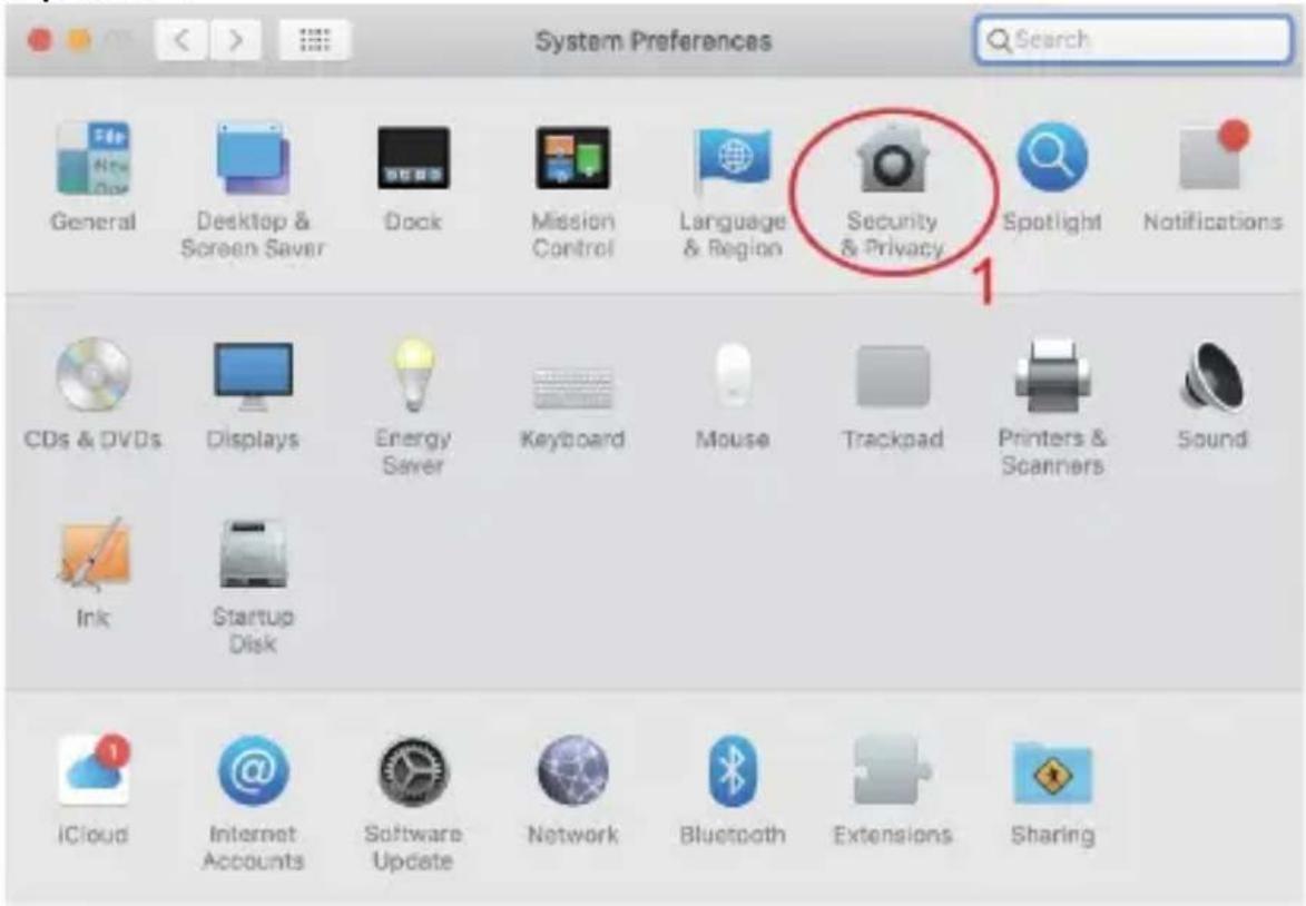 System Preferences Search General Desktop & Screen Saver Dock Mission Control Language & Region Security & Privacy Spotlight Notifications CDs & DVDs Displays Energy Saver Keyboard Mouse Trackpad Printers & Scanners Sound Ink Startup Disk iCloud Internet Accounts Software Update Network Bluetooth Extensions Sharing