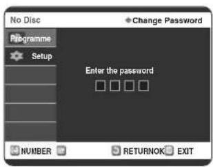 SAMSUNG DVD-R123 - Nyomja meg az OK vagy a ▶gombot! Megjelenik az 'Enter the password.' üzenet. - 1