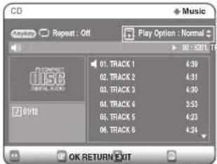CD Music Reap: Off Play Option: Normal 01. TRACK 1 4:39 02. TRACK 2 4:31 03. TRACK 3 4:30 04. TRACK 4 5:33 05. TRACK 5 4:23 06. TRACK 6 4:24 OK RETURN EXIT