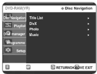 SAMSUNG DVD-R123 - Navigace v obrazovkovém menu - 2