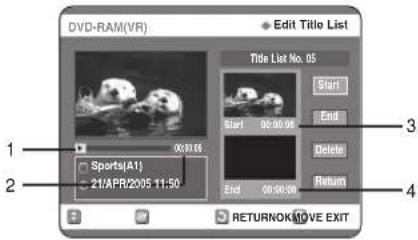 SAMSUNG DVD-R123 - Stiskem tlačítek ▲▼ zvolte Edit, pak stiskněte tlačítko OK nebo ▶. - 3