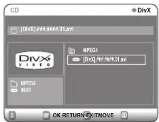 CD [DivX].#8.##0.01.avi MPEG4 [DivX].#2.##4.31.avi MPEG4 0001 OK RETURN EXITMOVE