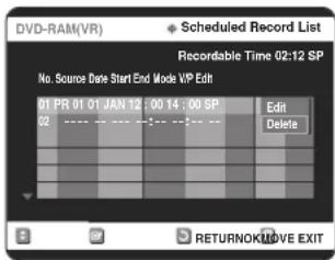 SAMSUNG DVD-R123 - Stiskem tlačítek ▲▼ zvolte číslo záznamu, který chcete smazat, pak stiskněte OK nebo tlačítko ▶. - 1