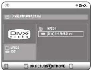 CD [DivX].MMR.MMP6.01.avi DivX6 MPEG4 [DivX].MMR.MMP6.01.avi MPEG4 00:01 OK RETURN EXITMOVE