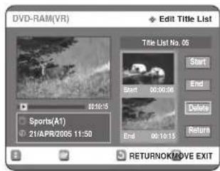 SAMSUNG DVD-R123 - Válassza ki a Delete menüpontot a ▼▲ gombokkal, és nyomja meg az OK gombot. - 1