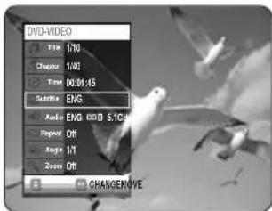 DVD-VIDEO Time 170 Change 140 Time 00:01:45 Sigma ENG Audio ENG 000D 5.1GHz Repeat Off Angle Off Zoom Off CHANGENOVE