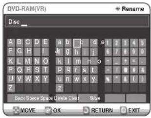 SAMSUNG DVD-R123 - A lemeznév szerkesztése - 7