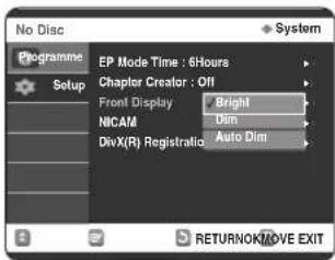 SAMSUNG DVD-R123 - Nastavení možností předního displeje - 4
