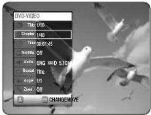 DVD-VIDEO Title: 1/10 Chapter: 1/10 Title: 00:01:45 Search: Off Audio: ENG D 5.1CM Balance: Title Angle: 1/1 Zoom: Off CHANGEMOVE
