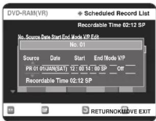 SAMSUNG DVD-R123 - Pre zatvorenie obrazovky záznamu s timerom stlačte tlačidlo RETURN. - 1
