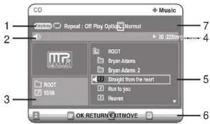 SAMSUNG DVD-R123 - Prvky obrazovky MP3 - 1