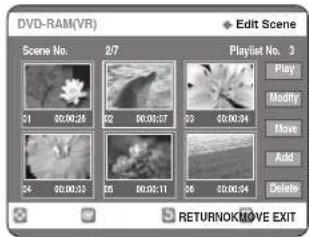SAMSUNG DVD-R123 - Stiskem tlačítek ▲▼◄► zvolte scénu, kterou chcete editovat, pak stiskněte tlačítko OK. - 1