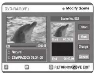 SAMSUNG DVD-R123 - Egy jelenet módosítása (cseréje) - 3