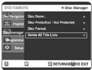 SAMSUNG DVD-R123 - Smazání celého seznamu titulů - 6