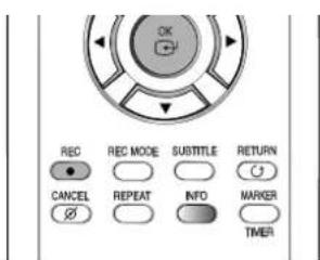 OK REC REC MODE SUBTITLE RETURN CANCEL REPEAT INFO MARKER TIMER
