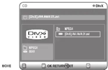 CD [DivX] ####.44##2.01.avi DIVX VIDEO MPEG4 [DivX].NPG4.01.avi MPEG4 0001 MOVE OK RETURN EXIT