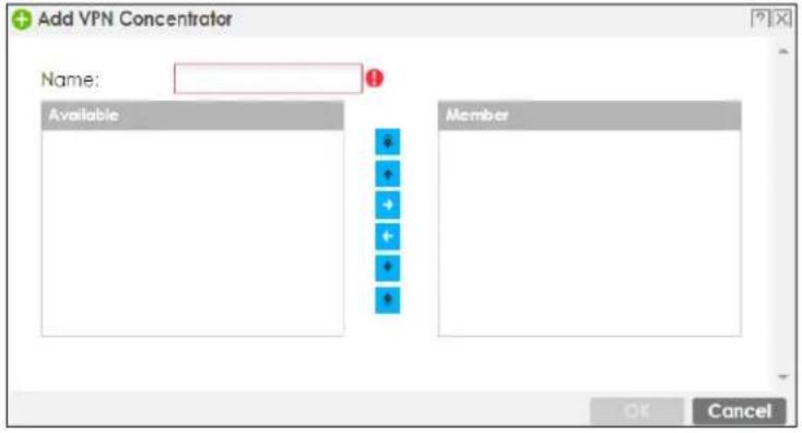 Add VPN Concentrator Name: Available Member OK Cancel
