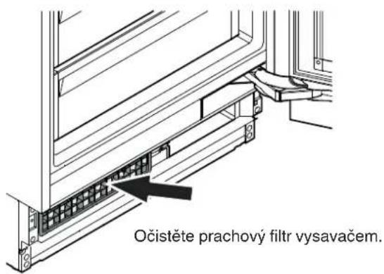 Očistěte prachový filtr vysavačem.