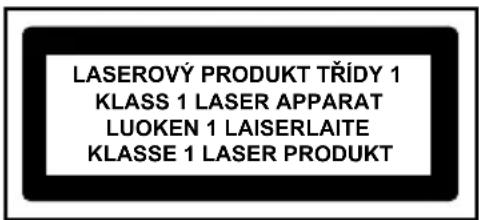 LASEROVÝ PRODUKT TŘÍDY 1 KLASS 1 LASER APPARAT LUOKEN 1 LAISERLAITE KLASSE 1 LASER PRODUKT