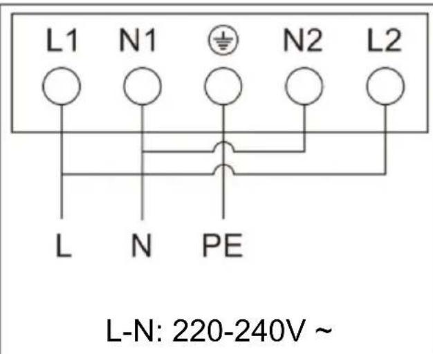 L1 N1 N2 L2 L N PE L-N: 220-240V ~