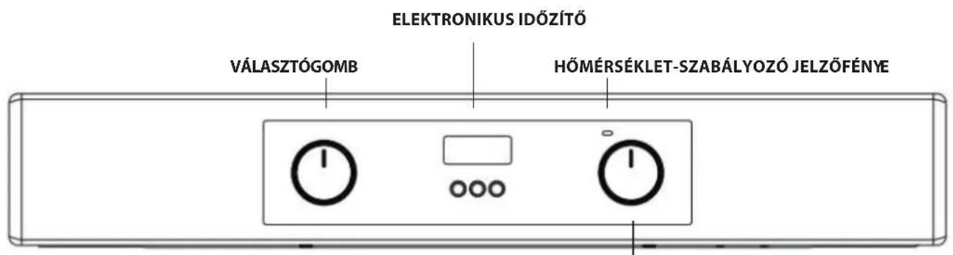 ELEKTRONIKUS IDŐZÍTŐ VÁLASZTÓGOMB HŐMÉRSÉKLET-SZABÁLYOZÓ JELZŐFÉNYE