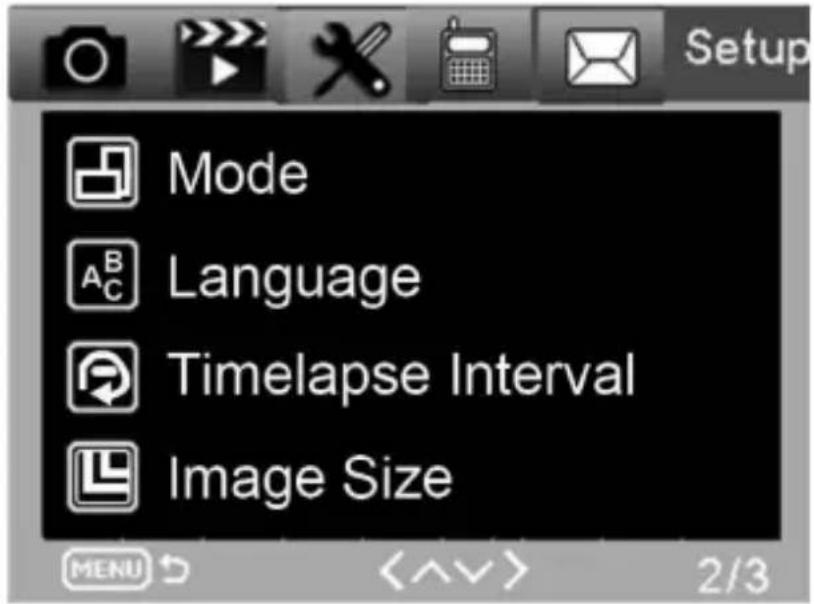 Mode Language Timelapse Interval Image Size