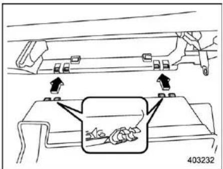Technical diagram showing mechanical assembly with labeled components and a magnified inset highlighting a component detail.