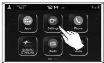 0:12:00PM 70°F 12:14 Apps Settings Phone SUGARU STARLINK Radio Media