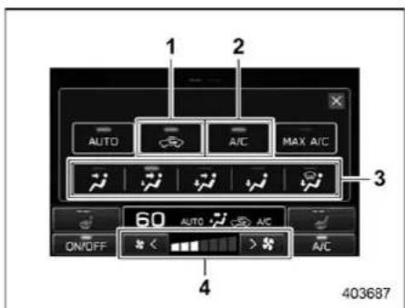 1 2 AUTO A/C MAX A/C 3 60 AUTO ON/OFF 4 A/C 403687