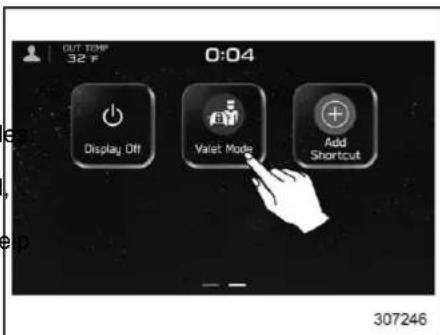 OUT TEMP 32 °F 0:04 Display Off Valet Mode Add Shortcut 307246