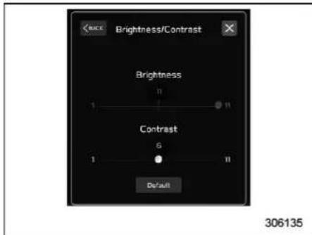 BRIGHTNESS/Contrast Brightness 1 2 3 4 5 6 7 8 9 10 11 Contrast 1 2 3 4 5 6 7 8 9 10 Default 306135