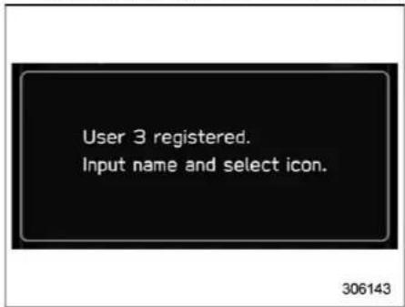 User 3 registered. Input name and select icon.
