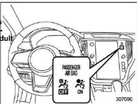 PASSENGER AIR BAG OFF ON 307090