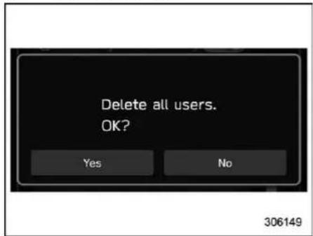 Delete all users. OK? Yes No 306149