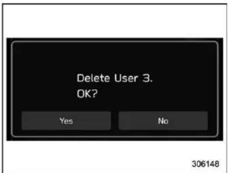 Delete User 3. OK? Yes No 306148