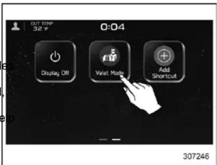 OUT TEMP 32 °F 0:04 Display Off Valet Mode Add Shortcut 307246