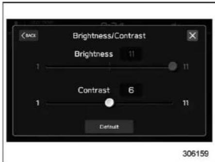Brightness/Contrast Brightness 11 1 11 Contrast 6 1 11 Default 306159