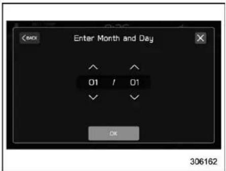 Enter Month and Day 01 / 01 OK 306162