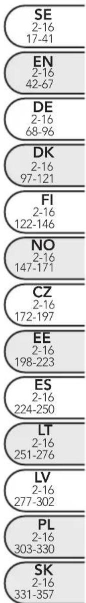 SE 2-16 17-41 EN 2-16 42-67 DE 2-16 68-96 DK 2-16 97-121 FI 2-16 122-146 NO 2-16 147-171 CZ 2-16 172-197 EE 2-16 198-223 ES 2-16 224-250 LT 2-16 251-276 LV 2-16 277-302 PL 2-16 303-330 SK 2-16 331-357