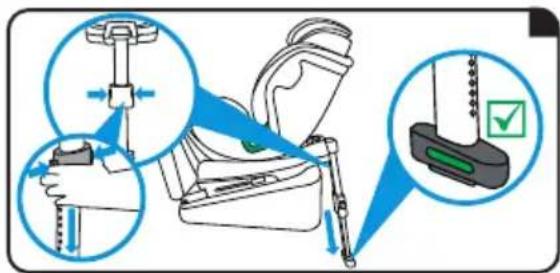 Diagram illustrating a mechanical device with labeled parts and a checkmark indicating a selected component.
