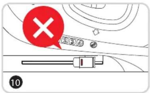 Diagram showing a switch mechanism with a red 'X' indicating cancellation or error, and numbered callouts around the switch.