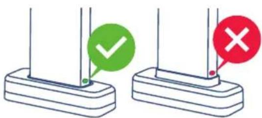 Diagram showing two identical electrical grounding points with check and cross icons indicating status or failure.